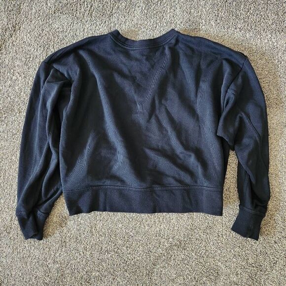 Nike Cropped Sweatshirt Women's Small Black Relaxed Long Sleeve Gym & Training - Picture 6 of 6